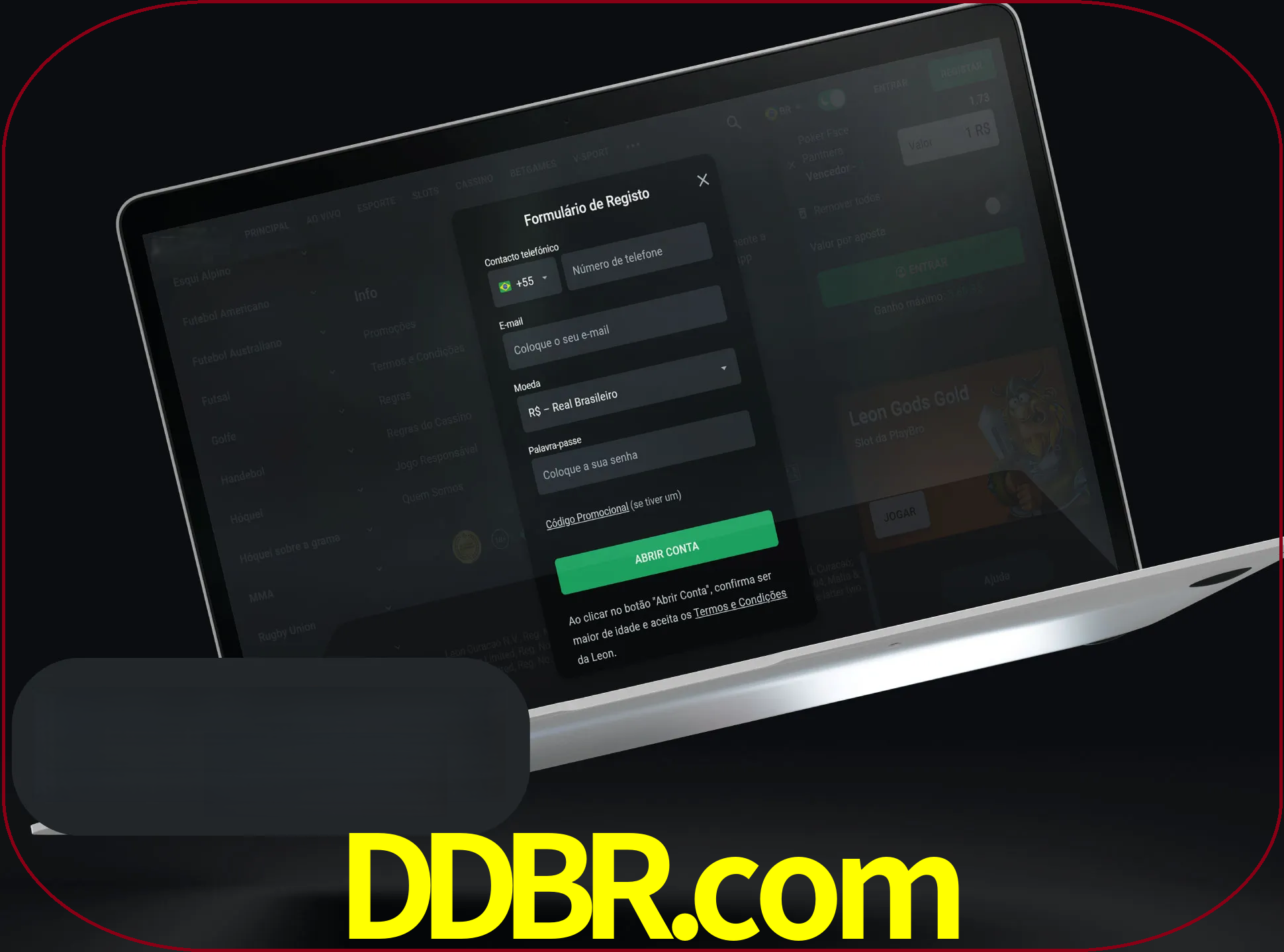Abra o site da LeonBet e crie sua própria conta.