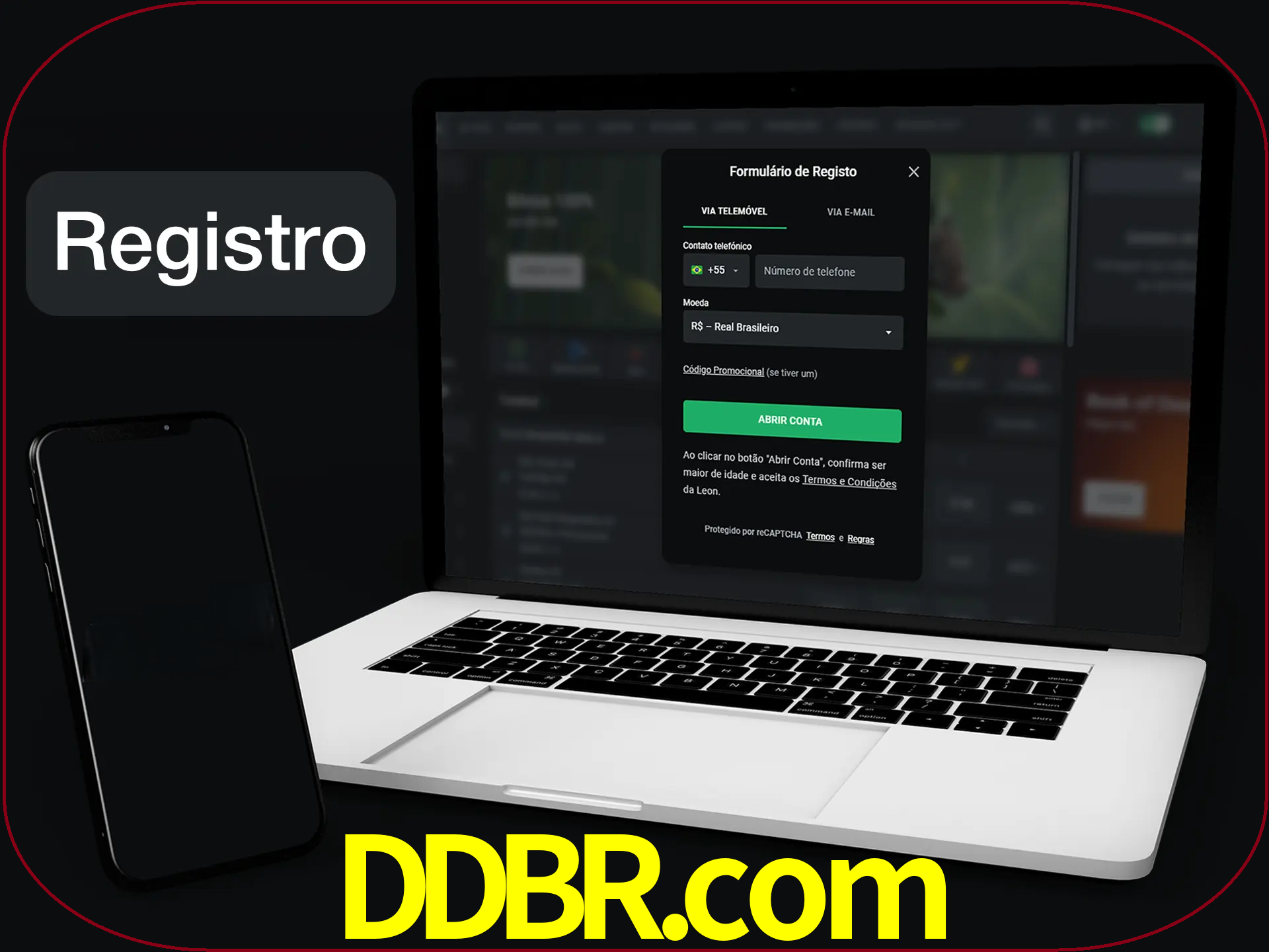 O registro na LeonBet é simples.