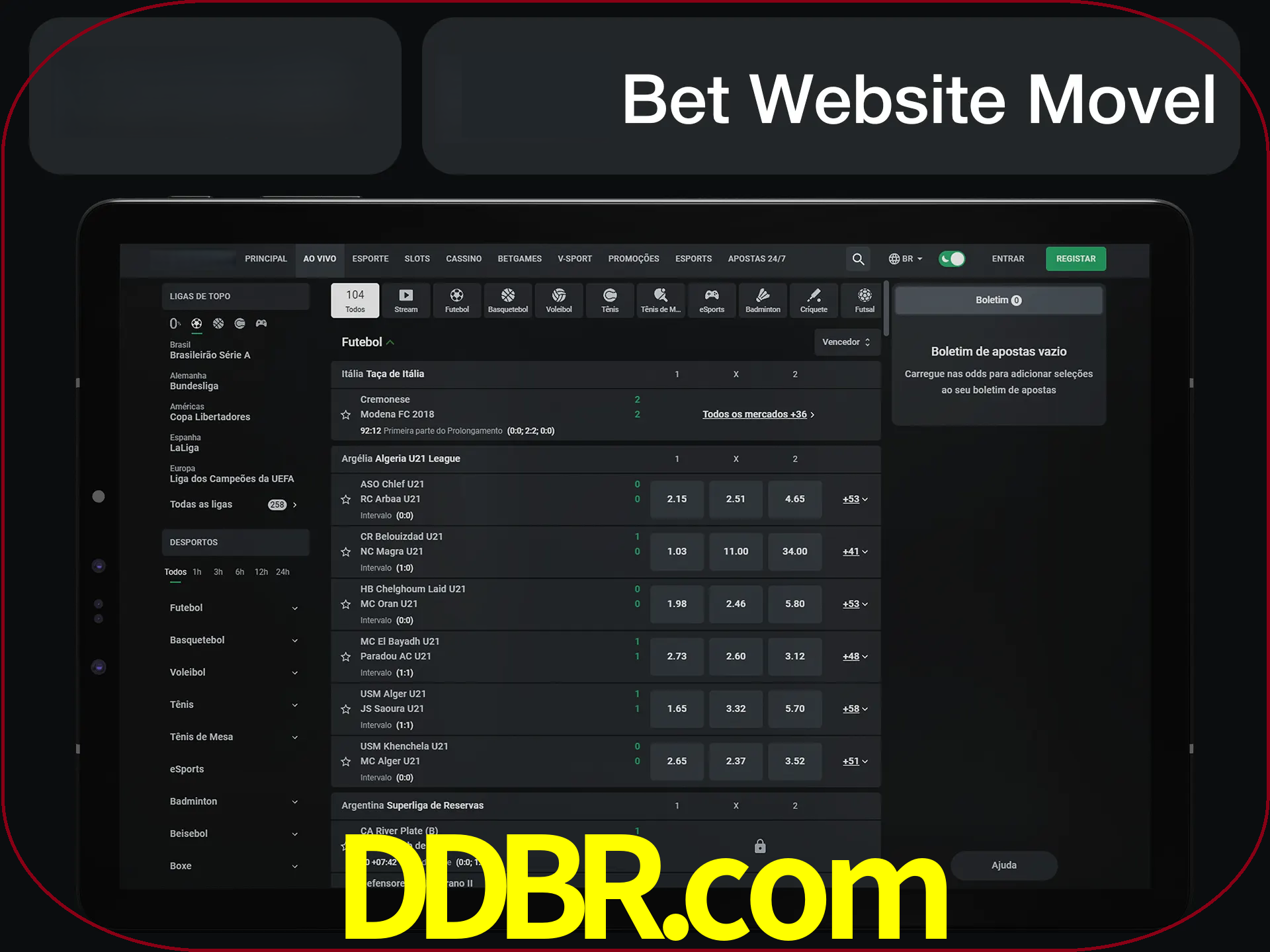 Use nosso website em qualquer dispositivo.